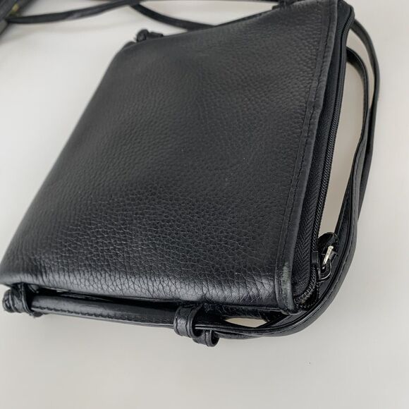 Brighton Crossbody Black Leather Wallet Center Organizer Alligator - Picture 10 of 11